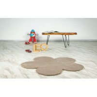 Tapis enfant 100x100cm, design E105S coloris taupe - Confort et élégance pour votre intérieur