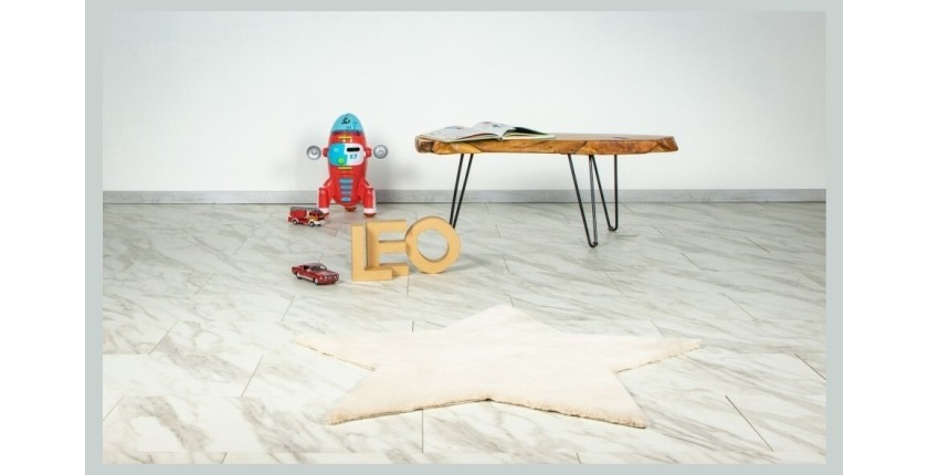 Tapis enfant 100x100cm, design E405S coloris beige - Confort et élégance pour votre intérieur