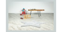 Tapis enfant 100x100cm, design E405S coloris argent - Confort et élégance pour votre intérieur