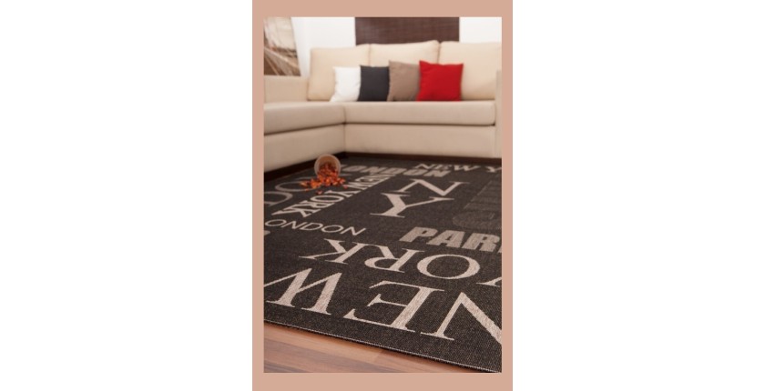 Tapis 110x60cm, design F115A coloris graphite - Confort et élégance pour votre intérieur