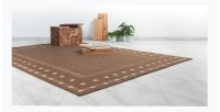 Tapis 110x60cm, design F025A coloris café - Confort et élégance pour votre intérieur