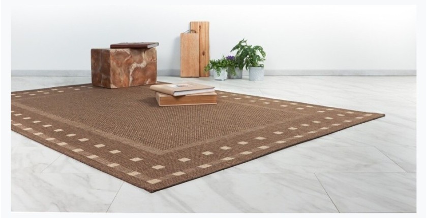 Tapis 150x80cm, design F025A coloris café - Confort et élégance pour votre intérieur