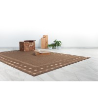 Tapis 150x80cm, design F025A coloris café - Confort et élégance pour votre intérieur