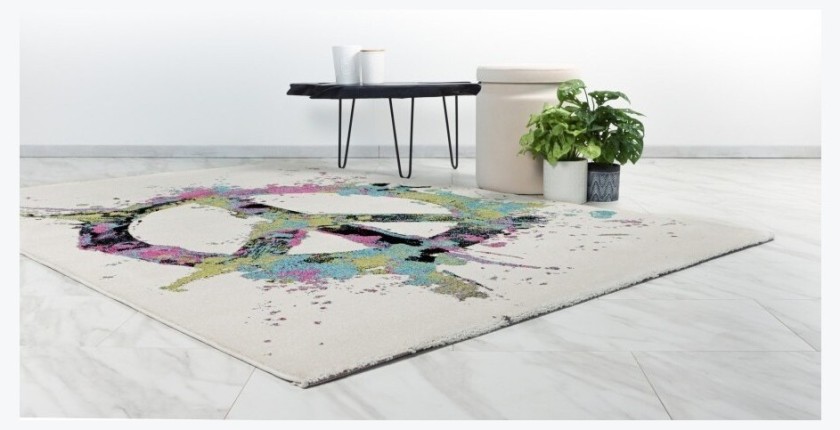 Tapis 170x120cm, design F104E coloris multicolore - Confort et élégance pour votre intérieur