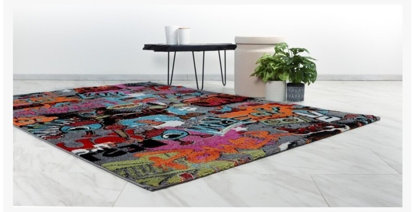 Tapis 150x80cm, design F404E coloris multicolore - Confort et élégance pour votre intérieur