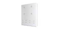 Armoire quatre portes et huit tiroirs collection FLEX, coloris blanc brillant