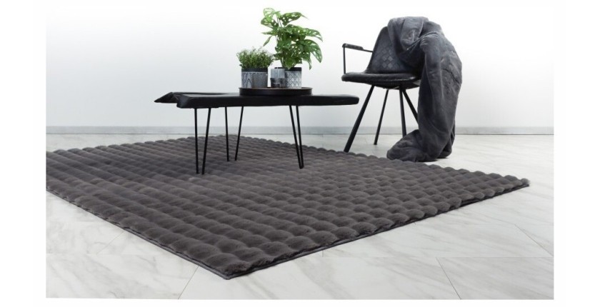 Tapis 290x200cm, design H008Y coloris graphite - Confort et élégance pour votre intérieur