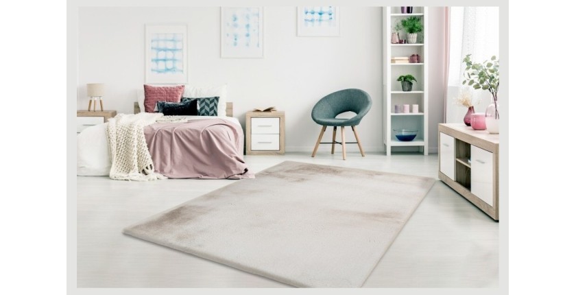 Tapis 230x160cm, design H008N coloris beige - Confort et élégance pour votre intérieur