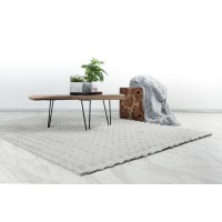 Tapis 170x120cm, design H008Y coloris argent - Confort et élégance pour votre intérieur