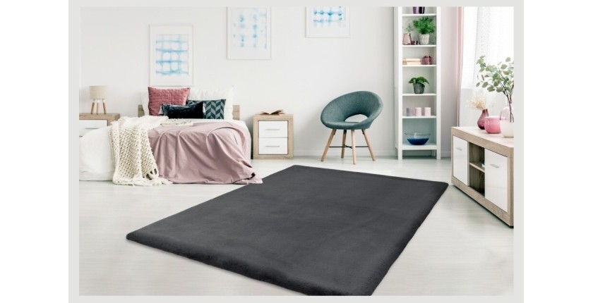 Tapis 150x80cm, design H008N coloris graphite - Confort et élégance pour votre intérieur