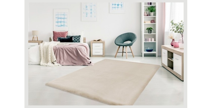 Tapis 150x80cm, design H008N coloris ivoire - Confort et élégance pour votre intérieur