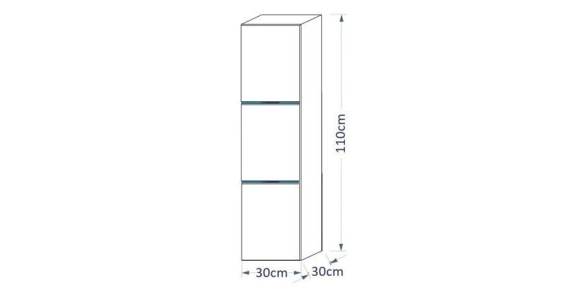 Ensemble meubles de salle de bain collection RAVEN, coloris blanc mat et brillant, avec vasque 60cm et une colonne