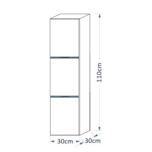 Ensemble meubles de salle de bain collection RAVEN, coloris blanc mat et brillant, avec vasque 60cm et une colonne