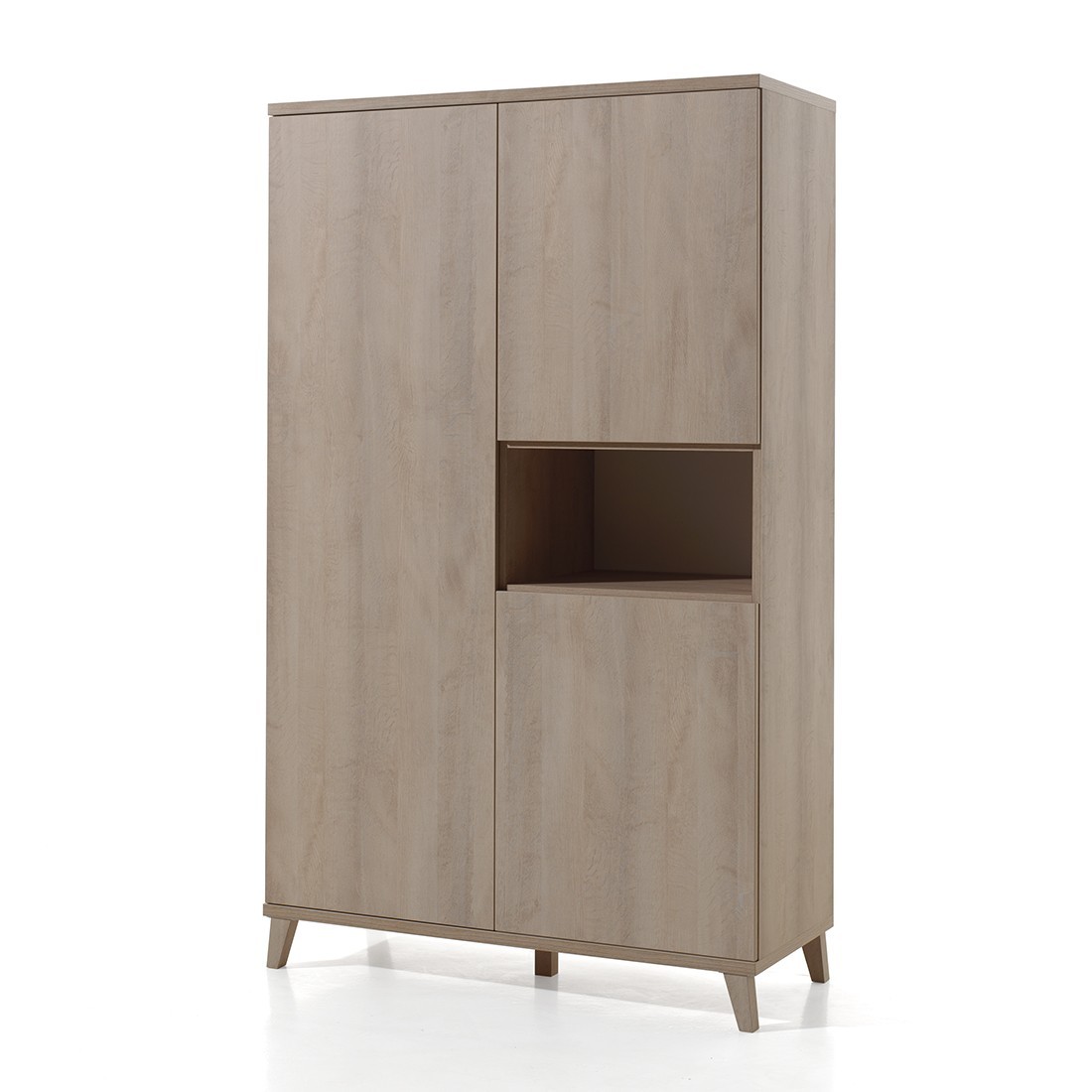 Armoire robuste pour chambre d'enfant 3 portes collection LOUISE coloris chêne River Oak.