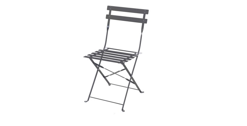 Chaise de jardin pliable en métal gris anthracite 42x46x82cm