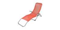 Chaise longue / bain de soleil coloris Corail 185x95x61cm