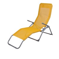 Chaise longue / bain de soleil coloris Jaune moutarde 185x95x61cm