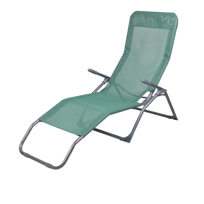 Chaise longue / bain de soleil coloris Vert 185x95x61cm