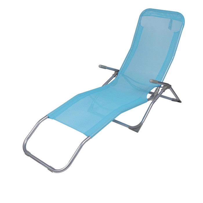 Chaise longue / bain de soleil coloris Bleu turquoise 185x95x61cm