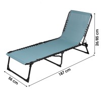 Chaise longue / bain de soleil coloris Bleu gris 190x85x55cm