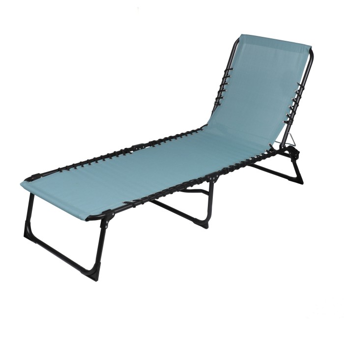 Chaise longue / bain de soleil coloris Bleu gris 190x85x55cm
