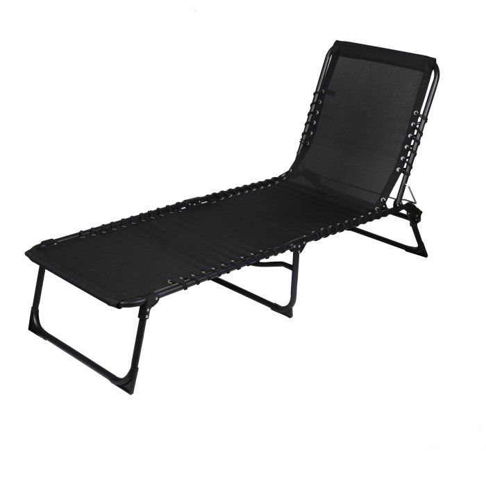 Chaise longue / bain de soleil coloris noir 190x85x55cm
