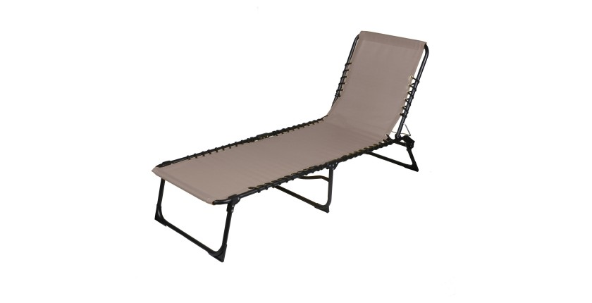 Chaise longue / bain de soleil coloris taupe 190x85x55cm