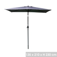 Parasol inclinable gris anthracite, dimension 135x210cm