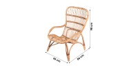 Fauteuil d'extérieur en rotin 66x98x86cm, parfait pour se relaxer au naturel