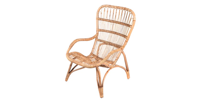 Fauteuil d'extérieur en rotin 66x98x86cm, parfait pour se relaxer au naturel