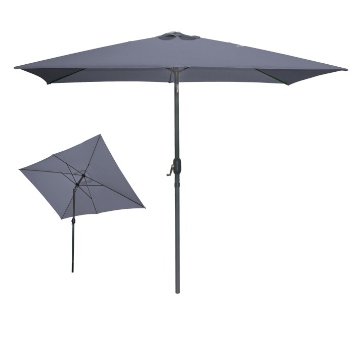 Parasol inclinable gris anthracite 200x300cm