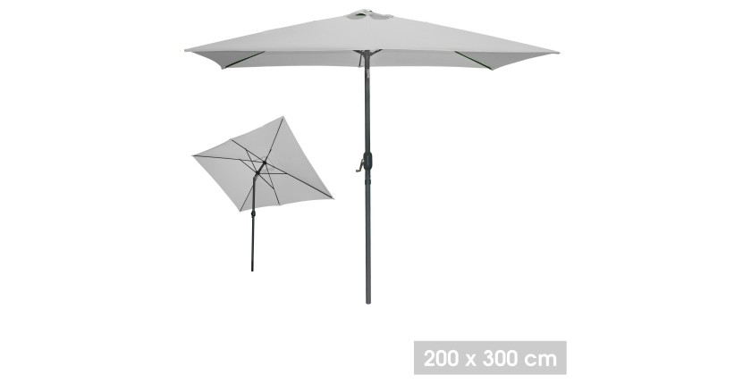 Parasol inclinable gris clair 200x300cm