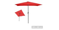 Parasol inclinable rouge 200x300cm