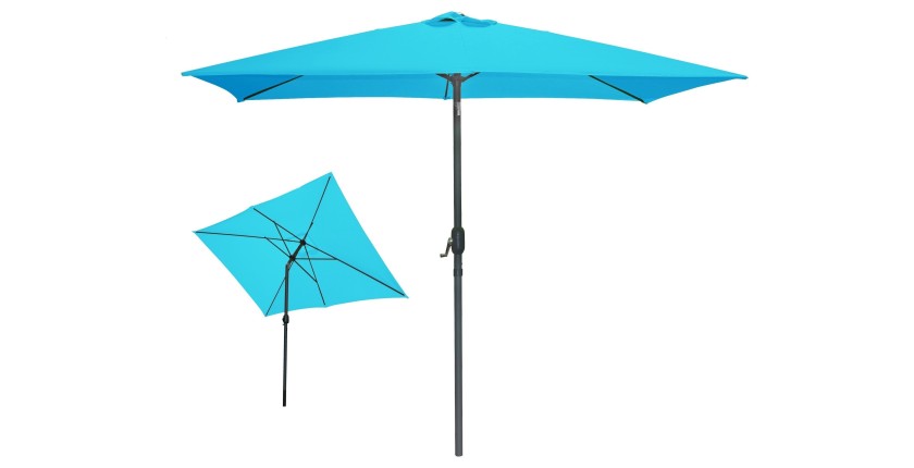 Parasol inclinable turquoise 200x300cm