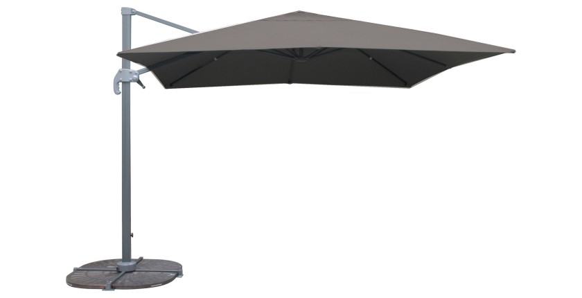 Parasol décentré carré gris anthracite 300x300cm