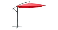 Parasol déporté carré rouge 250x250cm