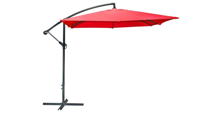 Parasol déporté carré rouge 250x250cm