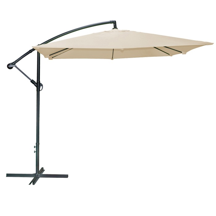 Parasol déporté carré beige 250x250cm