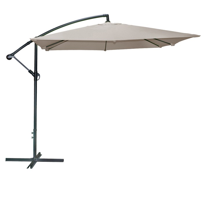 Parasol déporté carré taupe 250x250cm