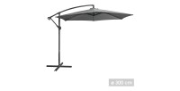 Parasol déporté rond gris anthracite diamètre 300cm