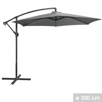 Parasol déporté rond gris anthracite diamètre 300cm