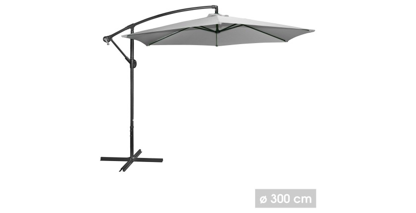 Parasol déporté rond gris anthracite diamètre 300cm