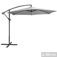 Parasol déporté rond gris anthracite diamètre 300cm