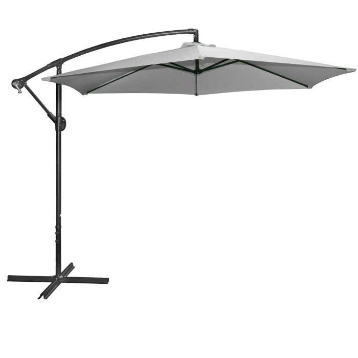 Parasol déporté rond gris anthracite diamètre 300cm