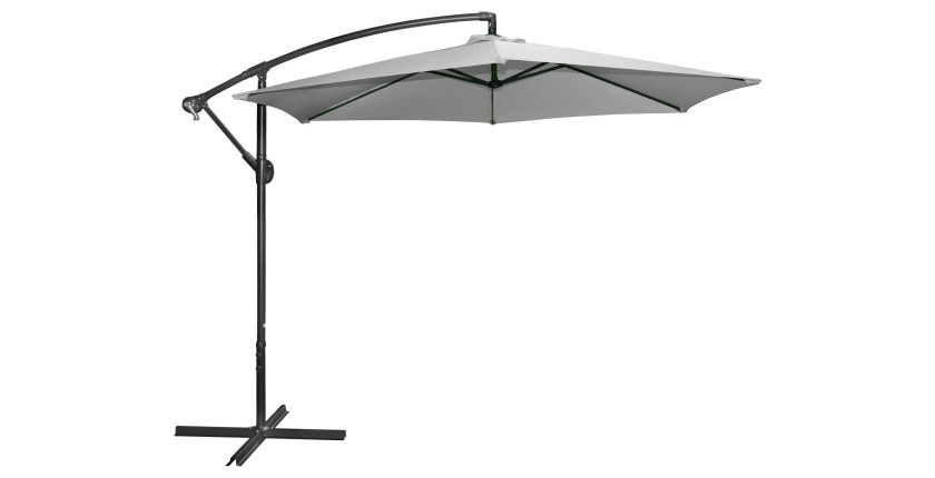 Parasol déporté rond gris anthracite diamètre 300cm