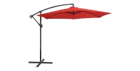 Parasol déporté rond rouge diamètre 300cm