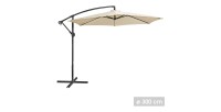 Parasol déporté rond beige diamètre 300cm