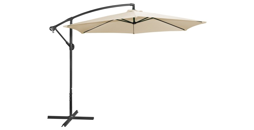 Parasol déporté rond beige diamètre 300cm