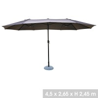 Grand parasol double gris anthracite dimension 264x446cm