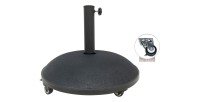 Pied de parasol en ciment noir 25KG dimension 50x37cm diamètre intérieur 35/38/48mm